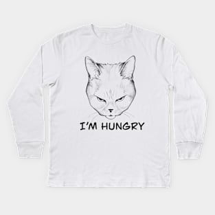 hungry cat Kids Long Sleeve T-Shirt